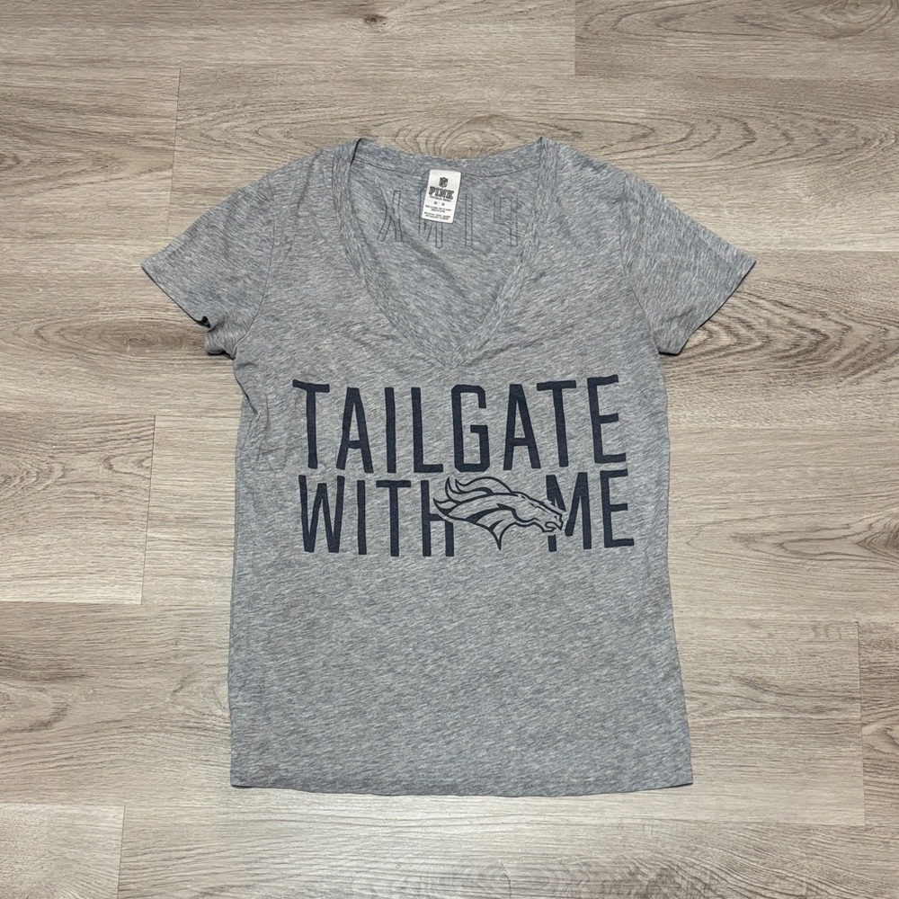 PINK Victoria's Secret Gray V-Neck Tee
